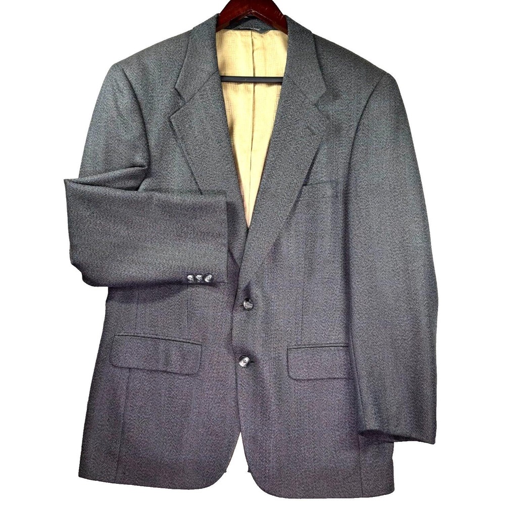 VTG Halston Blazer 40R Men Sport Coat Jacket‎ USA Professor Office Smart Hamers